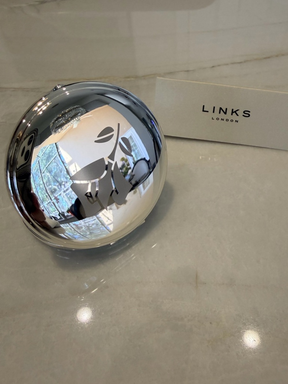 Links of London Polished Silver Decorative Makeup Mirror for your purse.